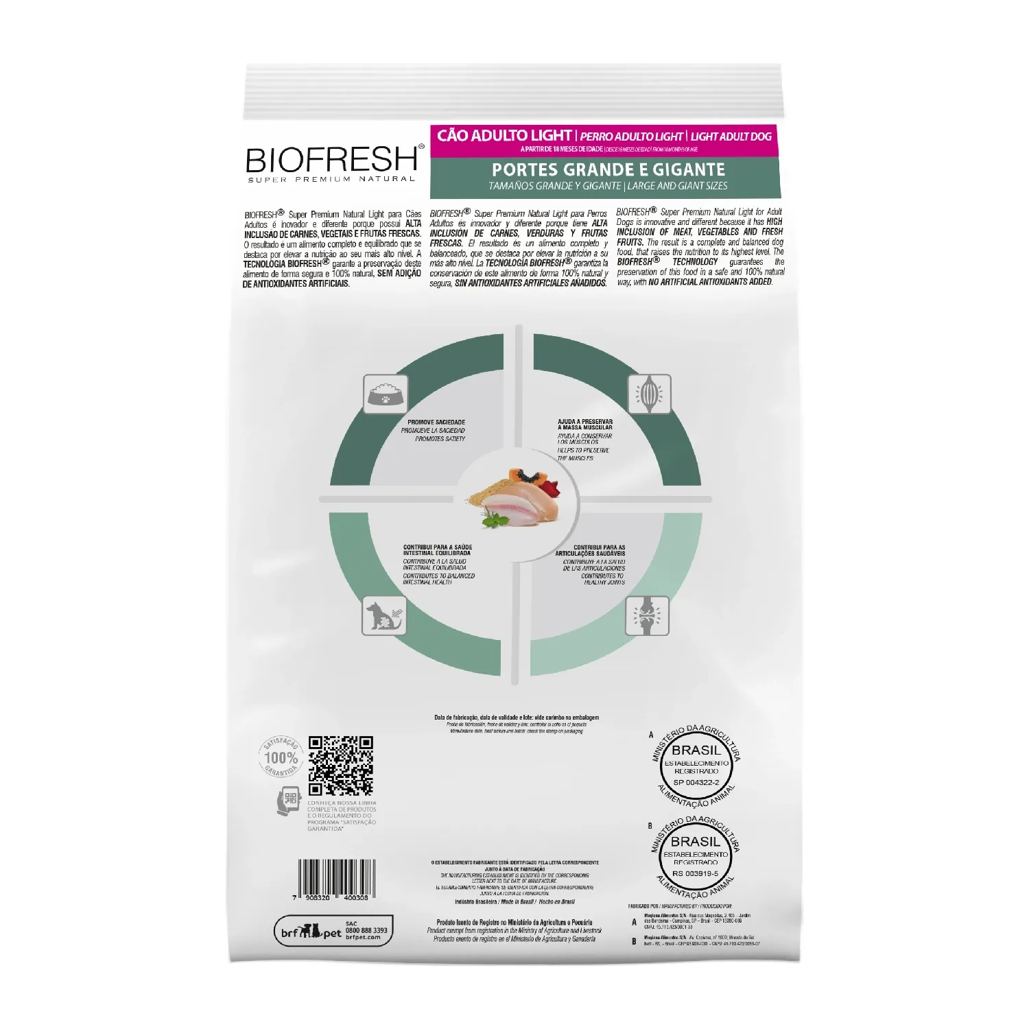 Ração Biofresh Light Cães Adultos Raças Grandes e Gigantes